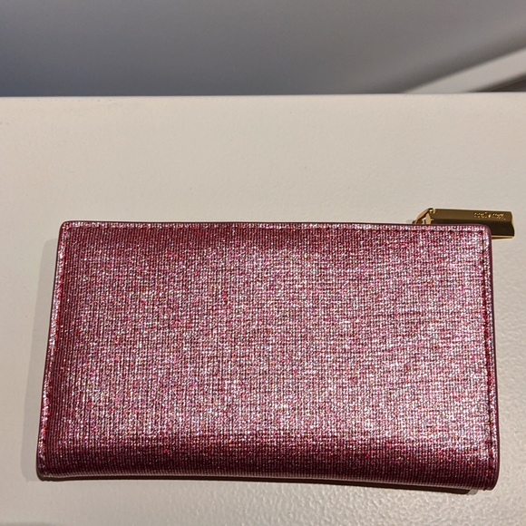 Nwt: Kate Spade sparkly pink bi-fold wallet - Picture 3 of 8